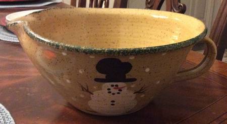 Snowman & Pines (Made in Mold) Batter Bowl
