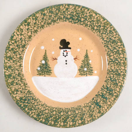 Snowman & Pines (Made in Mold) Salad Plate
