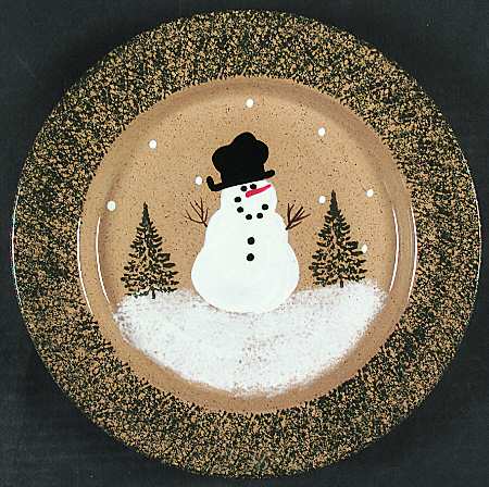 Snowman &amp; Pines (Made in Mold) by Three Rivers