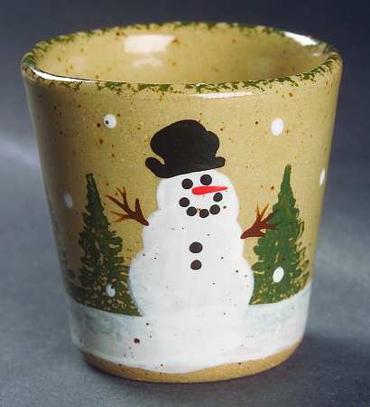 Snowman & Pines (Made in Mold) Votive Candleholder