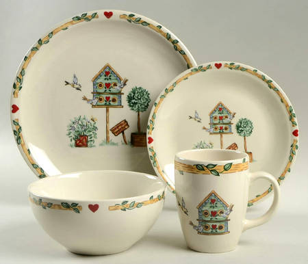 Birdhouse 4 Piece Place Setting