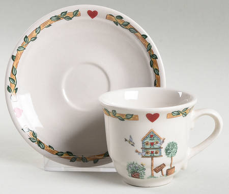 Birdhouse Flat Demitasse Cup & Saucer Set