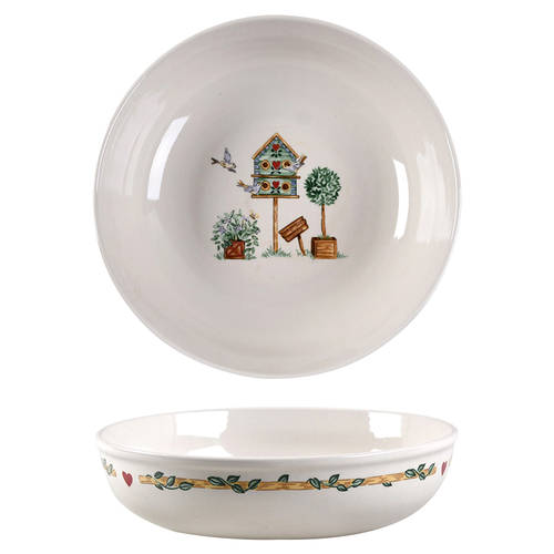 Birdhouse 9" Round Vegetable Bowl