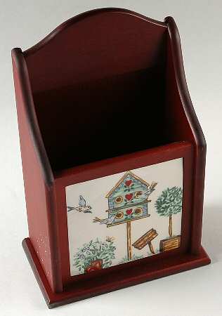 Birdhouse 10" Rosewood Letter Holder  HC