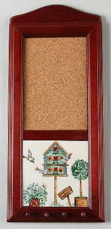 Birdhouse 15" Rosewood Memo Board/Key Rack  HC