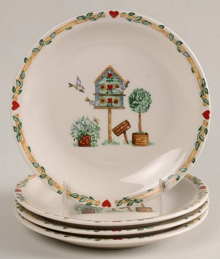 Birdhouse Salad Plate - Set of 4