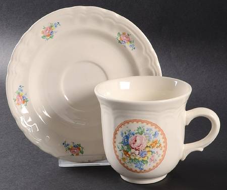 English Rose Flat Cup & Saucer Set