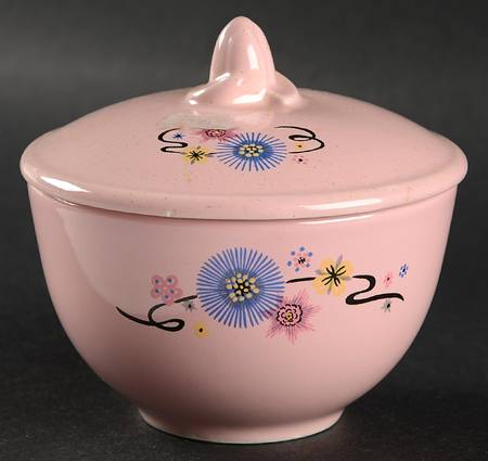 Mardi Gras Pink Sugar Bowl & Lid