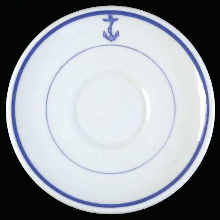 U S Navy Mess China Wardroom Officer Saucer for Demitasse Cup