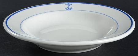 U S Navy Mess China Wardroom Officer Large Rim Soup Bowl