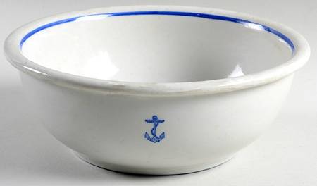 U S Navy Mess China Wardroom Officer 9" Round Serving Bowl