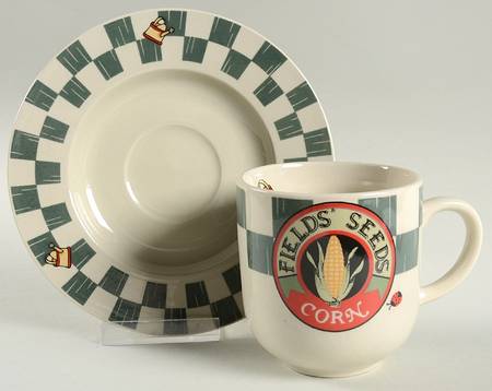 Farmers Market Flat Cup & Saucer Set