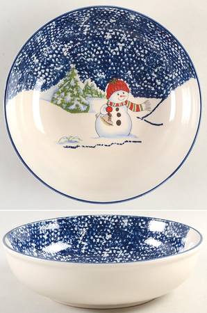 Snowman 9" Round Vegetable Bowl