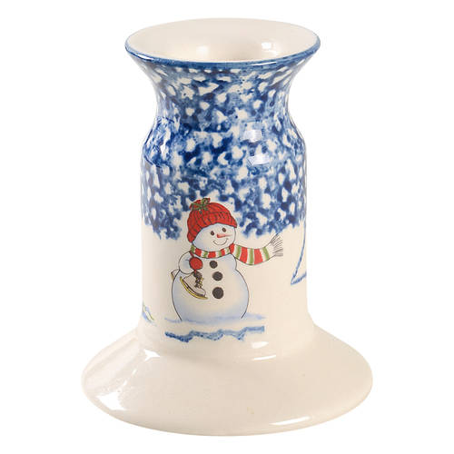 Snowman Single Light Candlestick