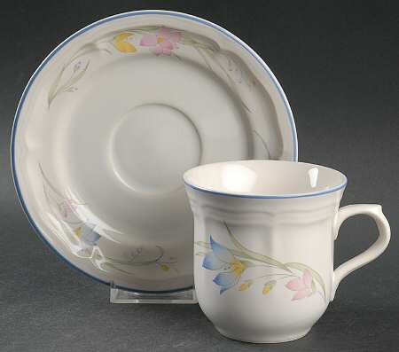 French Garden Flat Cup & Saucer Set