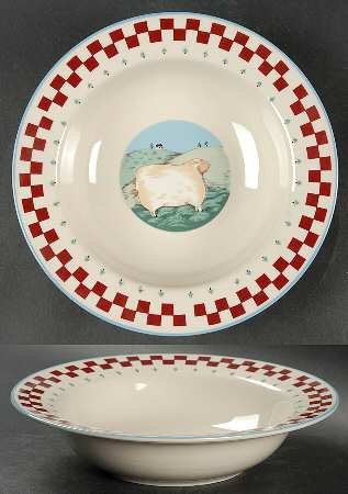 Folk Art Rim Soup Bowl
