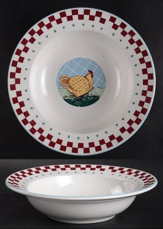 Folk Art Rim Soup Bowl
