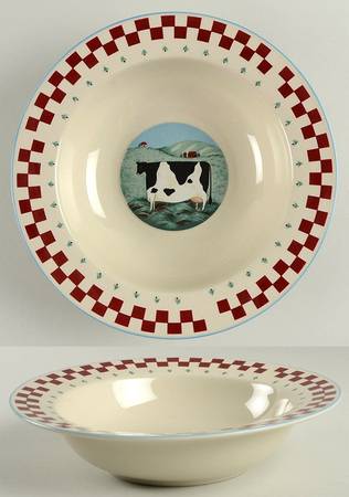 Folk Art Rim Soup Bowl