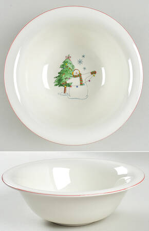 Snowy Snowman 9" Round Vegetable Bowl