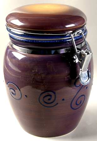 Ambrosia (Raised Scrolls) Medium Canister with Hinged Lid