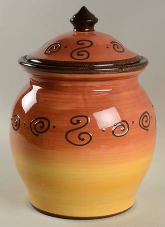 Ambrosia (Raised Scrolls) Cookie Jar & Lid