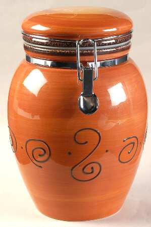 Ambrosia (Raised Scrolls) Large Canister with Hinged Lid