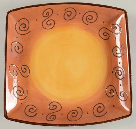 Ambrosia (Raised Scrolls) Square Dinner Plate by Tabletops Unlimited