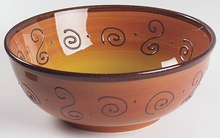 Ambrosia (Raised Scrolls) 11" Large Salad Serving Bowl