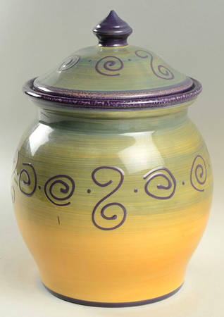 Ambrosia (Raised Scrolls) Cookie Jar & Lid