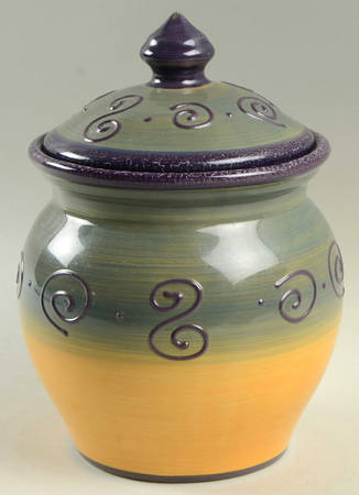Ambrosia (Raised Scrolls) Small Canister & Lid