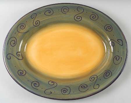 Ambrosia (Raised Scrolls) 18" Oval Serving Platter