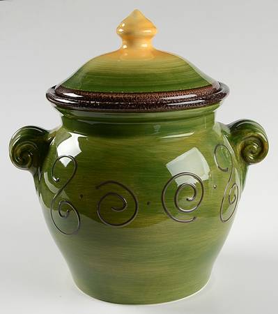 Ambrosia (Raised Scrolls) Medium Canister & Lid
