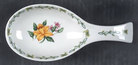 Floral Garden Spoon Rest/Holder (Holds 1 Spoon)
