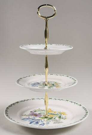 Floral Garden 13 7/8"-14 1/4" 3-Tiered Serving Tray(DP,SP,BB) HC