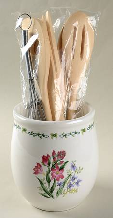 Floral Garden Utensil Set (Holder & Utensils)