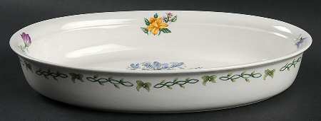 Floral Garden 12" Oval Vegetable Bowl