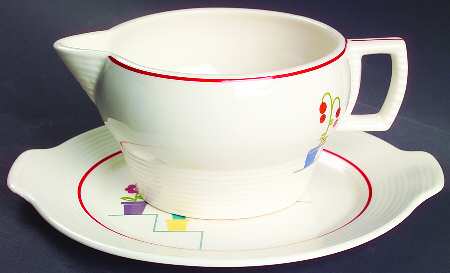 Posey Shop (Ridged Rim) Gravy Boat & Underplate/Relish