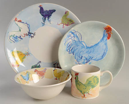 Rooster 4 Piece Place Setting