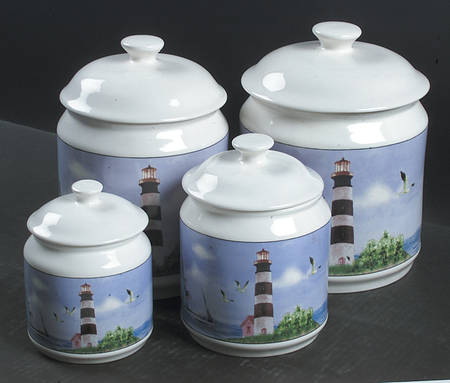 Lighthouse (4 Piece) Canister Set (Box Set)
