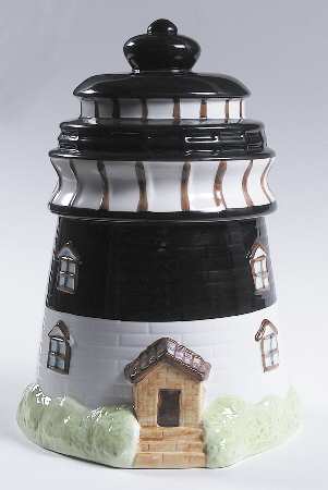 Lighthouse Figural Cookie Jar & Lid
