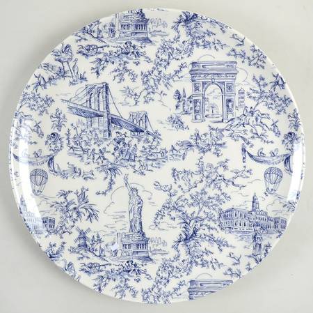 New York Toile Cake Plate