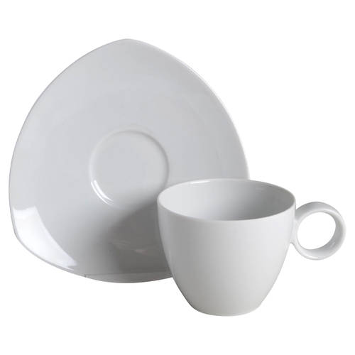 Vario White Flat Cup & Saucer Set by Thomas