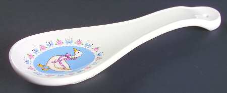 Ribbon Geese Spoon Rest/Holder (Holds 1 Spoon)