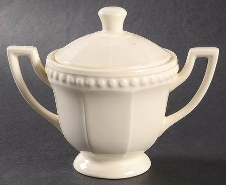 Venice White (Off White) Sugar Bowl & Lid