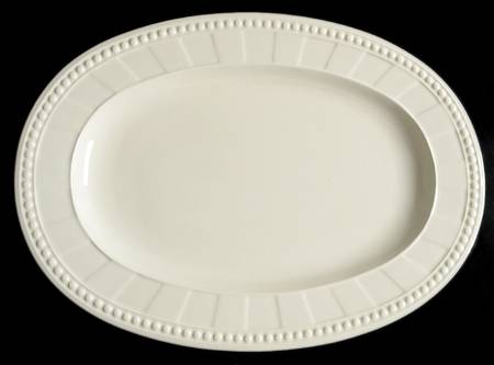 Venice White (Off White) 13" Oval Serving Platter