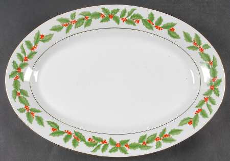Holly (Verge) 14" Oval Serving Platter