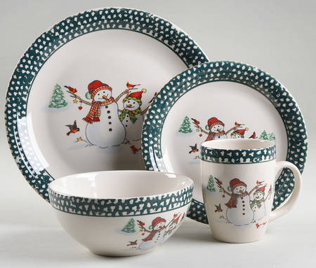 Winterland Green 4 Piece Place Setting