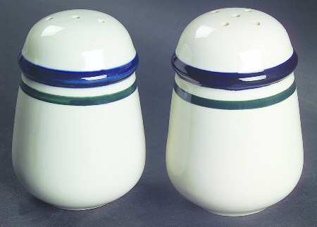 Kitchen Basics Cobalt Green (Wide Band) Salt & Pepper Set