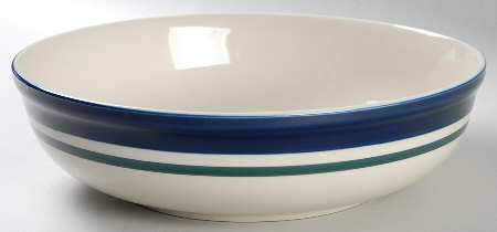 Kitchen Basics Cobalt Green (Wide Band) 9" Round Vegetable Bowl