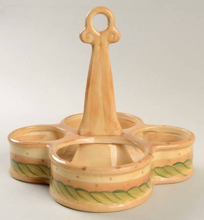 Provincial Olives Center Handle Holder for (7 Piece) Cruet Set